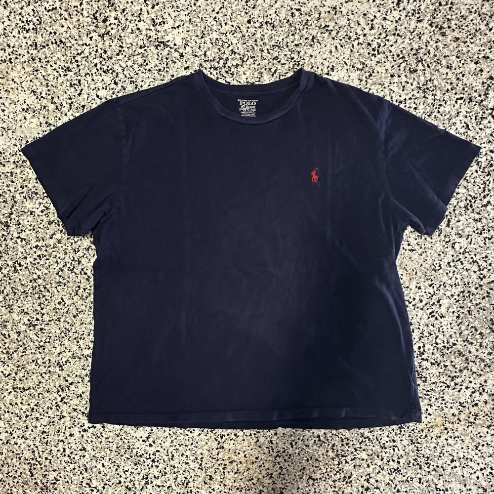 Polo Ralph Lauren Tshirt Mens XL Relaxed Navy Blue Embroidery Short Sleeve Logo